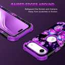 Rancase for iPhone Air Case,Three Layer Heavy Duty Shockproof Protection Hard Plastic Bumper +Soft Silicone Rubber Protective Case for Apple iPhone 17 Air 6.5 inch,Glow in The Dark-Purple