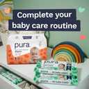 Pura Newborn Baby Diapers Size N (Up to 10 lbs), 3 Pack (84 Hypoallergenic Diapers) Totally Chlorine Free (TCF), Disposable Diapers for Sensitive Skin, Blowout Protection & Wetness Indicator