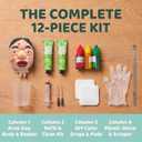 Premium Pimple Popper Toy Face, Customizable Pimple Colors ,Reusable Pimple Popping Fidget Toy with Upgraded Gloves & Detailed Manual, 12-Piece Pimple Popper Kit (Shy Guy Edition)