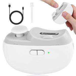 2025 Upgraded Electric Nail Clipper, 3 in 1 Automatic Nail Trimmer and Polisher with LED Light & Clip Storage,USB Rechargeable - 2 Speeds Electric Nail File for Baby, Adults, Seniors (White)