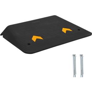 Rubber Threshold Ramp Doorway, 4" Rise Wheelchair Ramp, Non-Silp Surface, 33000 LBS Capacity, Portable Ramp for Wheelchairs Home Doorways Driveway Curb