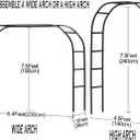 Adorox 7.8ft Garden Arch Trellis for Climbing Plants, Metal Arch Frame, Pumpkin Archway Outdoor Garden Arbors and Arches for Halloween Christmas Birthday Party Baby Shower Decoration(Black)