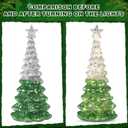 2 Pcs Mercury Glass Christmas Tree for Tabletop Light up Christmas Decor 11.6" Illuminated Glass Xmas Tree Battery Operated Xmas Table Centerpiece for Home Fireplace Festive Decor Gift(Silver)