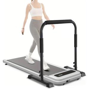 Walking Pad Handle Bar (Handle Only), Compatible with 24.4" Wide Walking Pads, Adjustable Height (Up to 43.3"), Parallel Bars, Non-Slip Base, Sturdy Support,Tool-Free Assembly