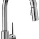 Delta Trinsic Touchless Kitchen Faucet with Touch Technology, Brushed Nickel Kitchen Sink Faucet with Pull Down Sprayer, Single Hole, Arctic Stainless 9159TL-AR-DST