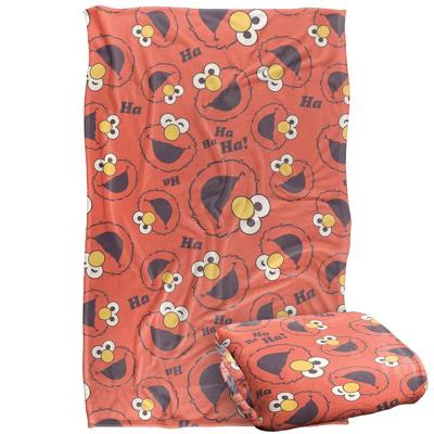 Sesame Street Tickle Me Elmo Face Repeat Silky Touch Super Soft Throw Blanket 60" x 72"