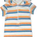 HonestBaby Baby Novelty Terry Romper for Infant, Baby Boys, Girls (3-6 Months, Sunrise Stripe)