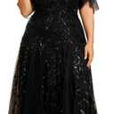Ever-Pretty Mother of The Bride Dress Plus Size V-Neck Sequin Embroidery A Line Formal Evening Dresses with Sleeves (18)