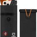Premium EMF Blocker Case For Cell Phone Protection Size 8inx4in Fits All Smartphones Anti Shield Sleeve Pouch Cover Fabric Faraday Bags For Phones SmartDot 5G RF Car Key Fob Signal data Blocking Black