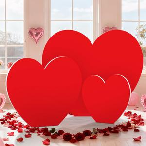 APUDWN Large Valentine's Day Cardboard Stand Up Set of 3 Sizes 22 inch 31 inch 36 inch with Foothold Photo Props Decoration Valentines Day Conversation Heart Backdrop Stand for Yard Outdoor Indoor