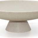 Modern Resin Pedestal Decorative Bowl, Large Fruit Bowl for Kitchen Counter, Stylish Key Bowl for Entryway Table, Beige