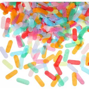 Civaner Tissue Sprinkle Confetti Donut Table Confetti Colorful Rainbow for Ice Cream Theme Party Birthday Party Suppliers Decoration(50g)