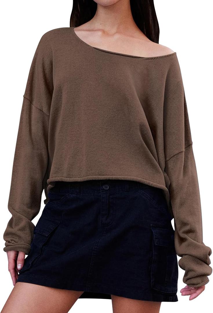 Ugerlov Women's Lightweight Cashmere Fall Sweater Long Sleeve Crewneck Knit Pullover Tops Casual Outfit Fashion 2024 (Gray, XL)