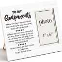 Godparents Gifts for Baptism Picture Frame, Godparent Proposal Gifts, Thank You Gift To My Godparents Photo Frame for 4 x 6 Inch Photo