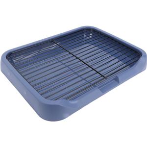 Dog Potty Tray, Removable Portable Dog Litter Box Indoor Puppy Pee Pad Holder with Grille for Small and Medium Dogs, Stable Structure, Safe Material