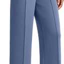 G4Free Smoofit Capri Pants for Women Wide Leg Yoga Pants High Waist Summer Travel Casual Pants with Pockets (Blue, S)