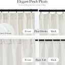 RYB HOME Pinch Pleated Cafe Curtains 24 inch Length, Light Filtering Semi Sheer Privacy Linen Textured Farmhouse Curtain Tier for Camper RV Bunk Window, 26" W x 24" L, Ivory, 2 Panels