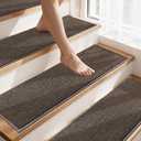 COSY HOMEER Stair Treads Non-Slip Carpet Stair Treads for Wooden Steps, Indoor Stair-Runner Rugs for Kids Elders & Pets 28"x9" (15Pc, Brown)