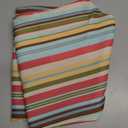 DII Summer Stripe Outdoor Tabletop Collection, Multi-use, Machine Washable, Tablecloth, 60" Round, Sunset