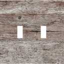 Light Switch Cover Plate Rustic Dark Grey Wood Plank Vintage Texture 2 Gang Double Switch Plate Covers Toggle Wallplate Decorative Outlet Covers Electrical Switchplate for Farmhouse Home