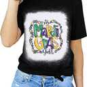 Womens Carnival T-Shirt Graphic Short Sleeves Tee Tops (Black, L)