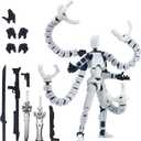 Assembly Completed 7.2in T13 Action Figure 3D Printed Multi-Jointed Movable T 13 Nova 13 Robot 13 Action Figure Desktop Decorations for Game Lovers (Gray2)