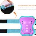 Youth/Kids Knee Pads Elbow Pads Wrist Guards Set for 3-15 Years Kids Protective Gear Set for Roller Skates Cycling Skateboard BMX Bike Inline Skating Scooter Riding and Other Outdoor Sports (Blue+Purple)