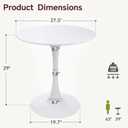 Round Dining Table 27.5" White Tulip Table with Pedestal Base for 2-4 People Small Space - Kitchen Living Room Cafe