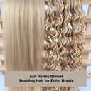 Ash Honey Blonde Braiding Hair Pre Stretched for Boho Braids Synthetic Pre-stretched Knotless Boho Braiding Hair non Toxic ez Braids, 26 Inch(Packs of 5)