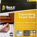 Duck Max Strength Expanding Foam Seal for Doors and Windows, 1 in. x .25 in. x 13 ft., Expands to Fit Uneven Gaps up to 1 Inch Thick, Cut to Size, Black, 1-Roll