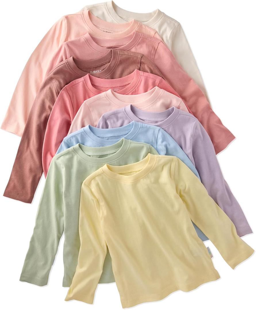 Unisex-Baby London 10-Pack Long Sleeve T-Shirts​ 100% Organic for Boys & Girls 12M