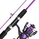 Sougayilang Spinning Reel and 2-Piece Fishing Rod Combo, Durable Graphite & Fiberglass Rod, Split-Grip Cork Handle, Right/Left Handle Position, 6'00''-2000
