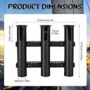 Shappy 3 Pcs Fishing Rod Holder Bracket Tube 3 Rod Rack Wall Mounted 10.63 Inch Fishing Pole Holders for Boats with Screws Nuts Side Mount for Boat Truck Kayak Garage (Black)