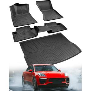 2014-2025 Floor Mats for Porsche Macan, All Weather Cargo Liner for Macan S/Turbo/S Diesel/GTS, Automotive Trunk Carpet Tech, Car Accessories Black 2015 2016 2017 2018 2019 2020 2021 2022 2023 2024
