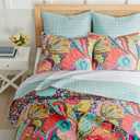 Levtex Home - Jules Quilt Set - Full/Queen Quilt (88x92in.) + Two Standard Pillow Shams (26x20in.) - Bohemian - Teal, Orange, Yellow, Green, Blue, Red, Navy - Reversible - Cotton Fabric