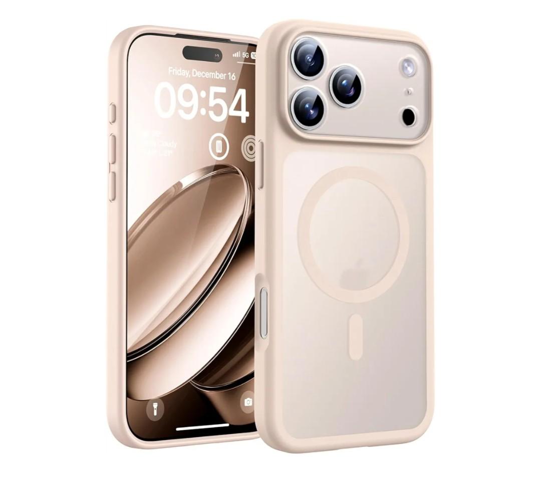 TOCOL for 17 ProMax Case, Full Camera Protection, Built-in Magnetic Ring, Compatible with Magsafe Charger, Translucent Matte Phone Case for 17 ProMax 6.9 inch (Desert)