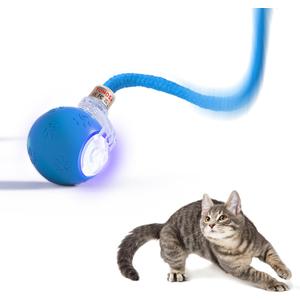 TONOSA Interactive Cat Ball Toy – Motion Activated, RGB Lighting, 3 Motion ModesAutomatic Cat Ball for Bored Indoor Cats(Blue)