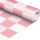 Inkspire Pink Checked Bulletin Board Paper Roll,14.8FTx47IN Large Reusable Waterproof Erasable Classroom Wall Background Backdrop Paper,Fade-Resistant Fabric Wrapping School Decors Teacher Supplies