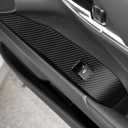 AIRSPEED for 2018-2024 Toyota Camry Carbon Fiber Car Door Window Button Cover Center Console Interior Trim Accessories, Black with Folding Rearview Mirror Button