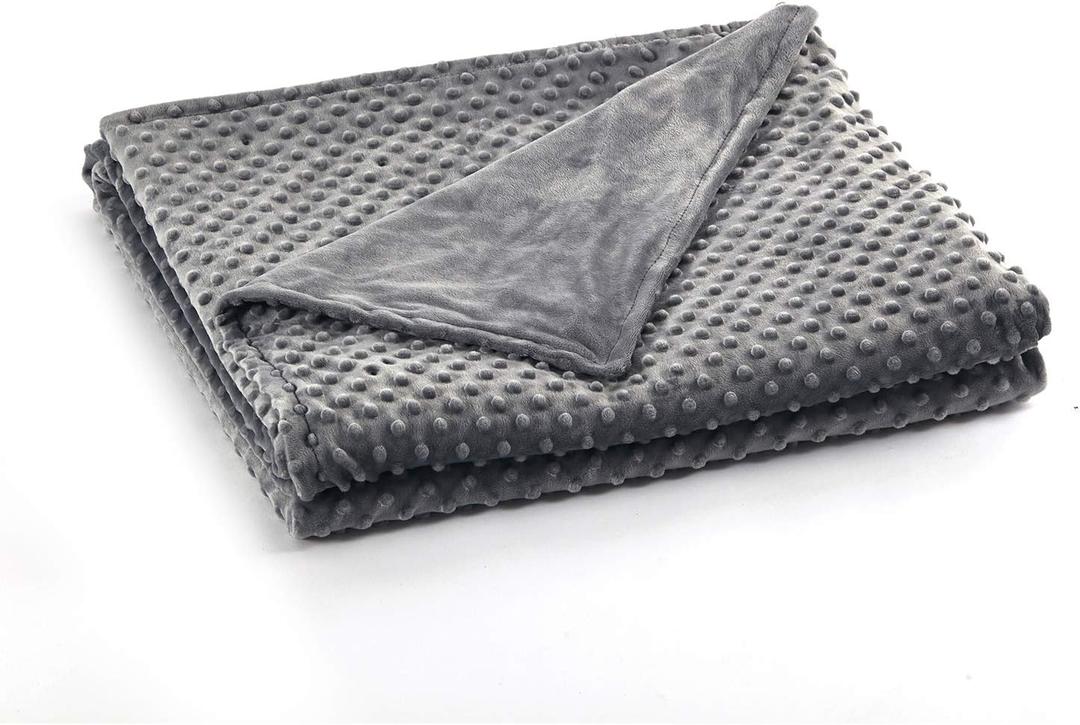 48''x72'' Duvet Cover for Weighted Blanket | Premium Super Soft Minky Dot | Dark Grey