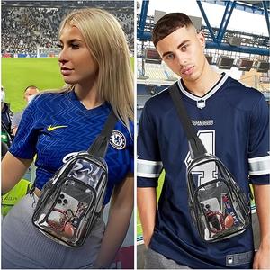Clear Bag for Stadium Events Approved Clear Purses for Women Crossbody Transparent Bag Stadium Bags for Concert Sport (1-2c Black)