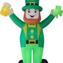 Giant 12ft St Patrick's Day Inflatable Outdoor Decor Leprechaun Lucky Shamrock St Patrick Blow up Inflatable Yard Decoration Built-in 6 LEDs for Yard,Lwan,Garden