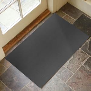 Front Door Mat Indoor Outdoor, Waterproof Low Profile Entrance Mat for Back Door, Leather-Look Soft PVC Rug for Entryway, Easy Clean and Stain Resistant Doormat, Dark Gray, 35 ft
