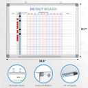 in and Out Calendar Dry Erase Board for Wall with 20 Magnetic Blocks, in/Out Planner for Office Staff Schedule L:24x18