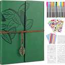 ZEEYUAN Leather Scrapbook Photo Album Journal Scrap Book, Mother Scrapbook Gift Mothers Day Gift for Mom from Daughter Son, Vintage Family Photo Scrap Book for Couples