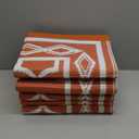 GarveeHome Outdoor Rug 8x10 Reversible Mats, Plastic Straw Rug, Large Floor Mat and Rug for Outdoors, Modern Area Rug, Patio, Backyard, Deck, Picnic, Beach, Trailer, Camping, Orange/White(Geometric)