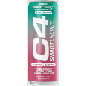 C4 Smart Energy Drink, 200mg Caffeine, 12 Fl Oz 9pk | Watermelon burst flavor with 200mg natural caffeine, Cognizin citicoline & green tea extract for energy, focus and alertness. Exp. 08/2026