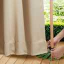 NICETOWN 2 Panels Outdoor Curtains for Patio Waterproof & Windproof, Thermal Insulated Top & Bottom Grommet & Back Tab Light Block Outdoor Drapes with Bouns Rope for Fixed, Biscotti Beige, W52 by L95
