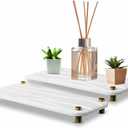 2pcs Instant Water Absorbing Stone Tray - Stone Soap Tray for Bathroom & Kitchen (Gold)