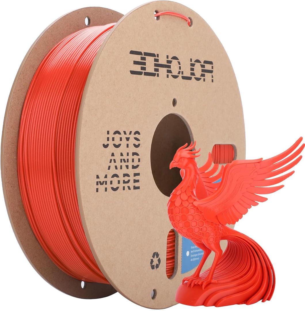 PLA Filament 1.75mm,3D Printer Filament,1kg Cardboard Spool (2.2lbs), Dimensional Accuracy +/- 0.03 mm,Odor Free, Clog Free, No Brittle Filaments,Fit Most FDM 3D Printer,Red